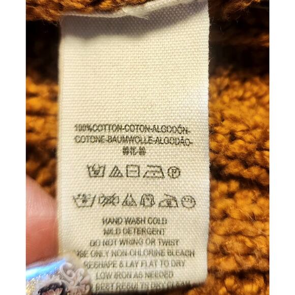 Free People Sweater Womens S chunky cable knit oversized tunic burnt orange - Picture 4 of 7